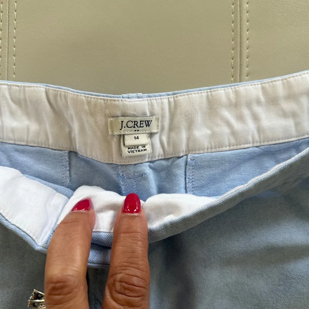 J.Crew Chino Shorts Womens 14 Light Blue H5181‎ Summer Coastal Cotton 4